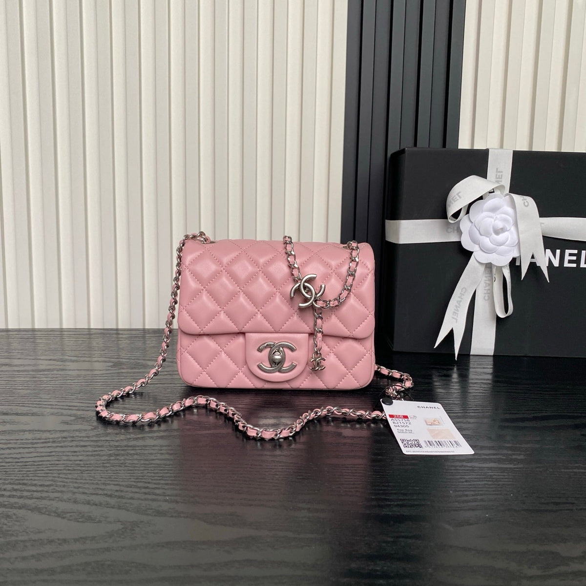 CHANEL 25S MINI FLAP BAG 18 IN PINK CALFSKIN