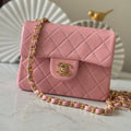 CHANEL 25S MINI FLAP BAG 18 IN PINK LAMBSKIN WITH GOLD HARDWARE