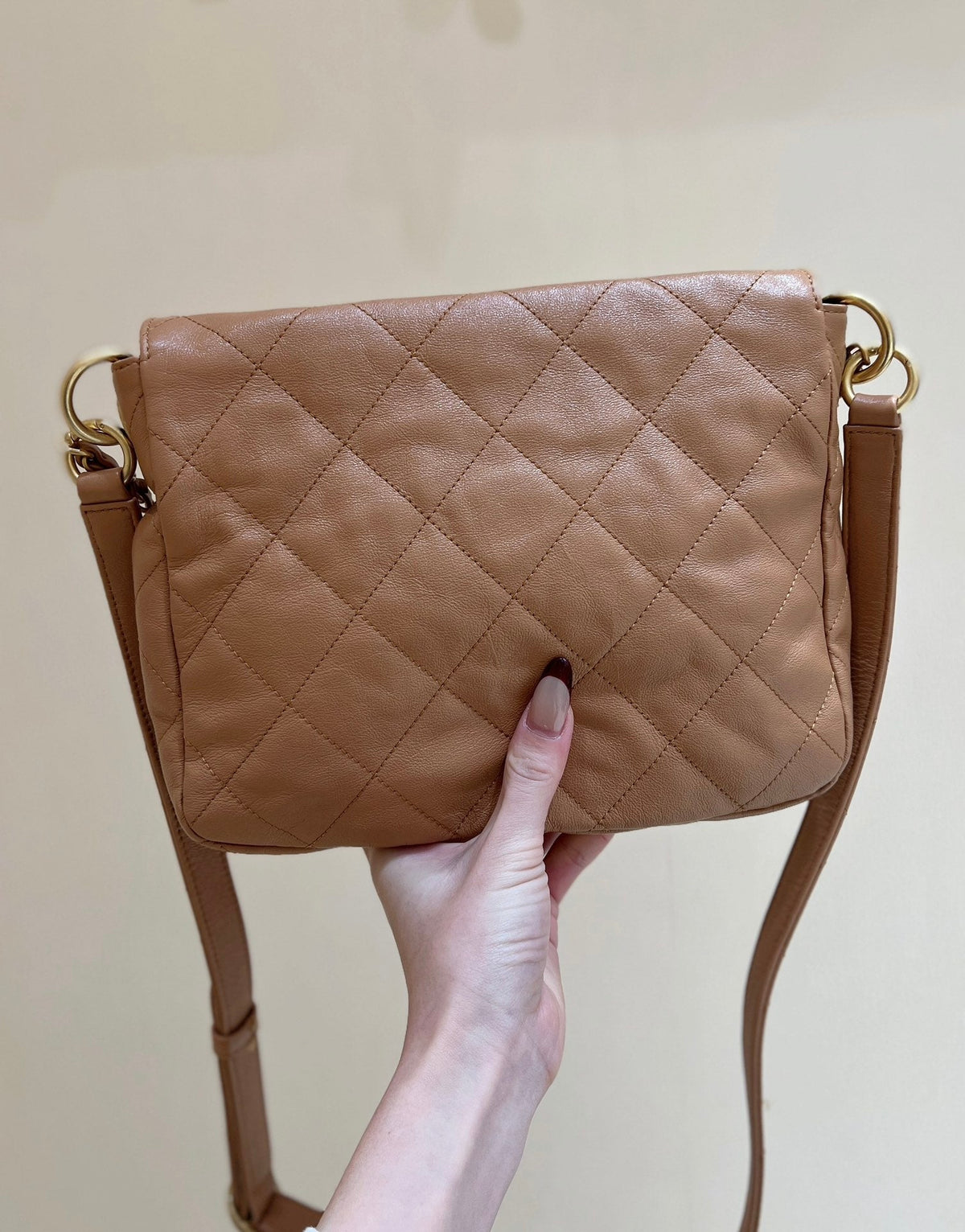 CHANEL 25S HOBO RETRO BAG 24 IN WARM TAUPE CALFSKIN